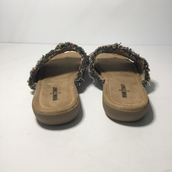 Minnetonka Women’s Needlepoint Frayed Fabric Sandals Size 10W - Picture 3 of 8